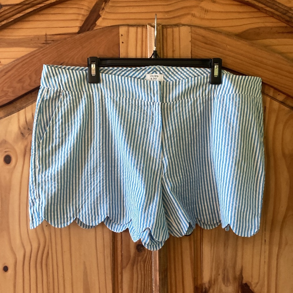 Blue Striped Women's Shorts